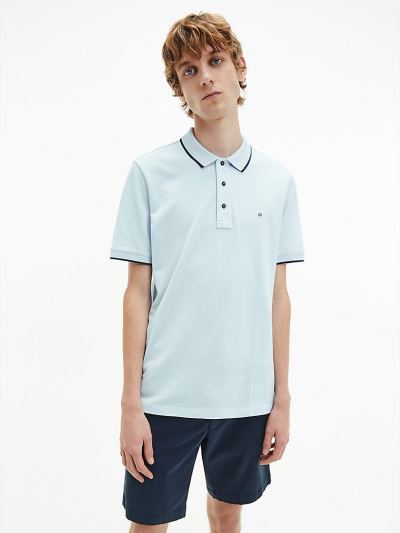 Calvin Klein Ruhák HU540392 | Calvin Klein Slim Organic Cotton Férfi Pólóing Kék